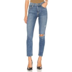 Grlfrnd | Reed Cropped Straight Leg Ripped Jeans In Sandblast Wash Women's Sz 27